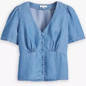 Levi's® Short-Sleeve Pretty Denim Blouse.